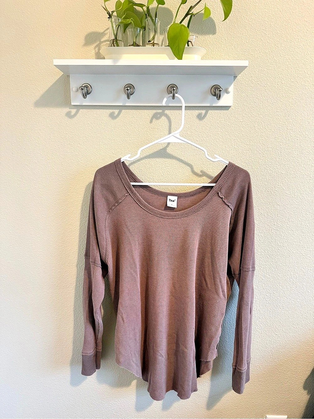 Tna Waffle Knit Crewneck Sweater Size Medium